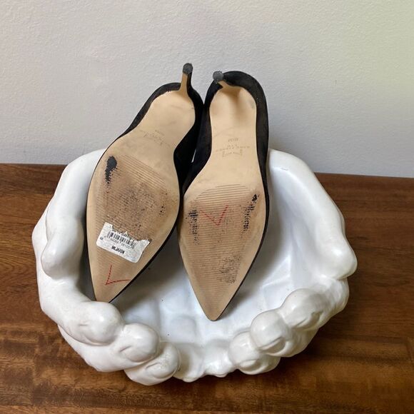 Marc Fisher Jaxon Pumps Pewter Dark Gray Leather Shoes Heels Women's 6.5 - Picture 6 of 9